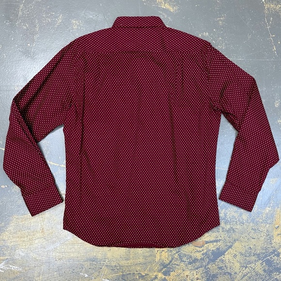Gentleman’s Outfitters Button Down Long Sleeve Shirt Large Maroon Red Dapper - Picture 2 of 7